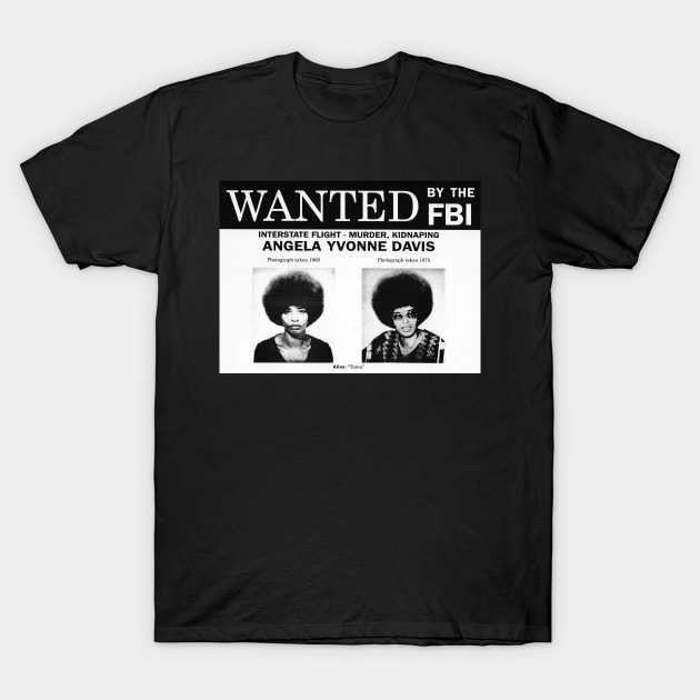 Angela Davis - Wanted T-Shirt by HectorVSAchille